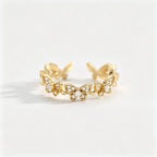 Waterproof Pave CZ Eternity Ring | Gold Oval-Cut Adjustable Band