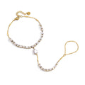 Waterproof CZ Hand Chain Bracelet Ring