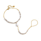 Waterproof CZ Hand Chain Bracelet Ring