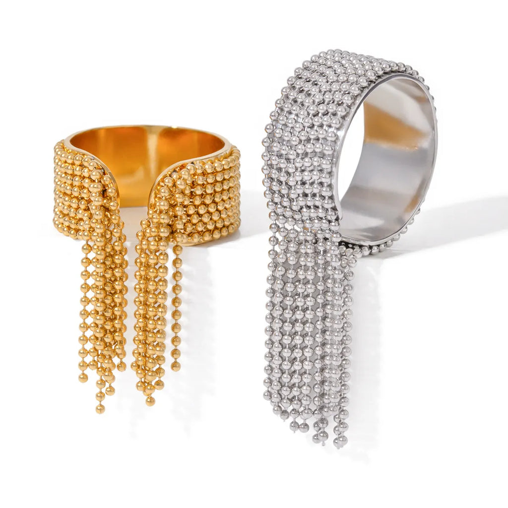 Waterproof Tassel Ball Chain Open Ring