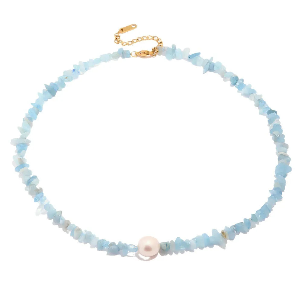 Waterproof Crushed Stone Necklace