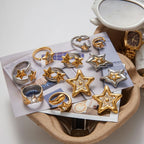 Waterproof Two-Tone Celestial Ring
