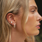 Waterproof Chunky Huggies CZ Hoop Earrings