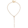 Waterproof Baguette CZ Lariat  Y-Necklace