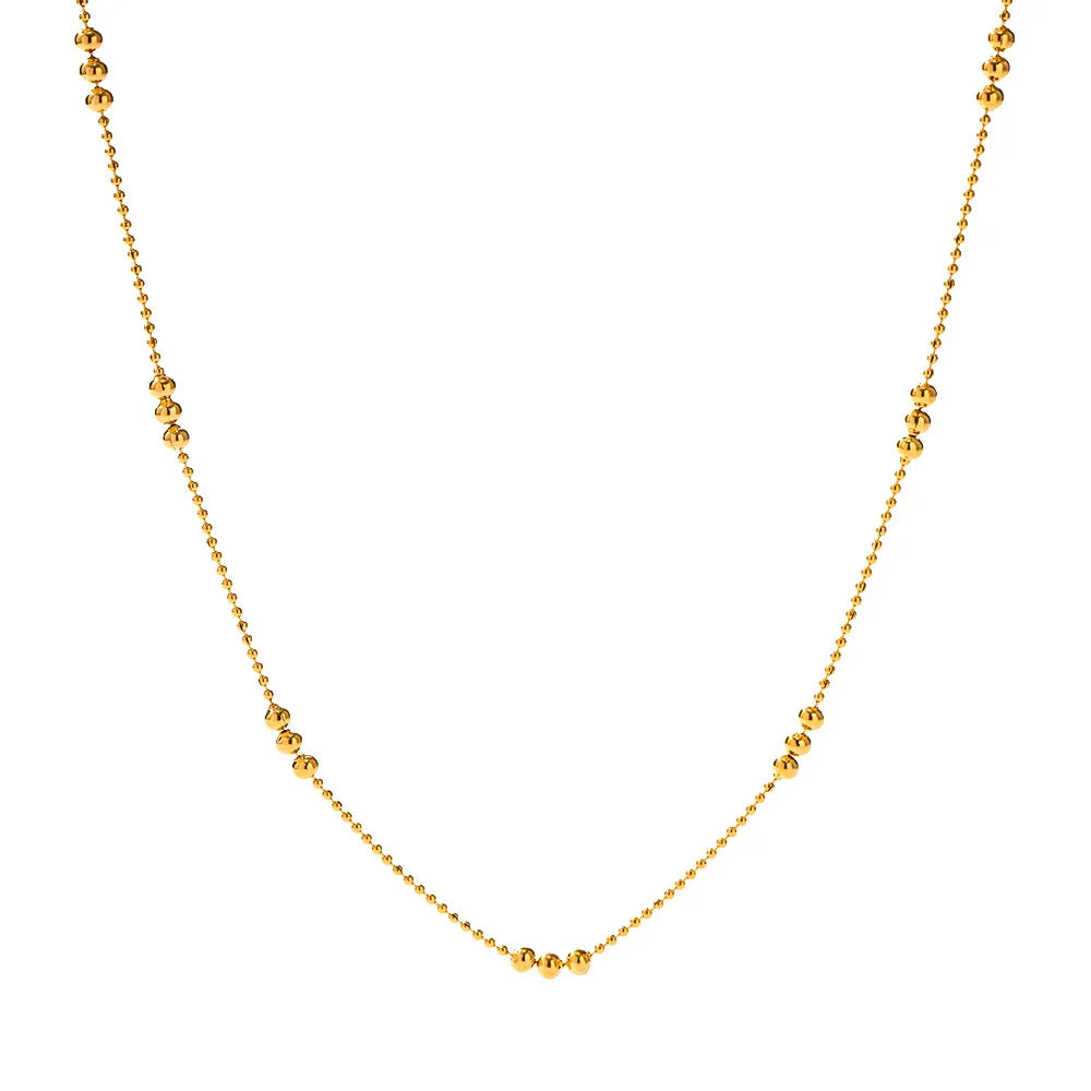 Satellite Bead Chain Necklace – Waterproof 18K Gold