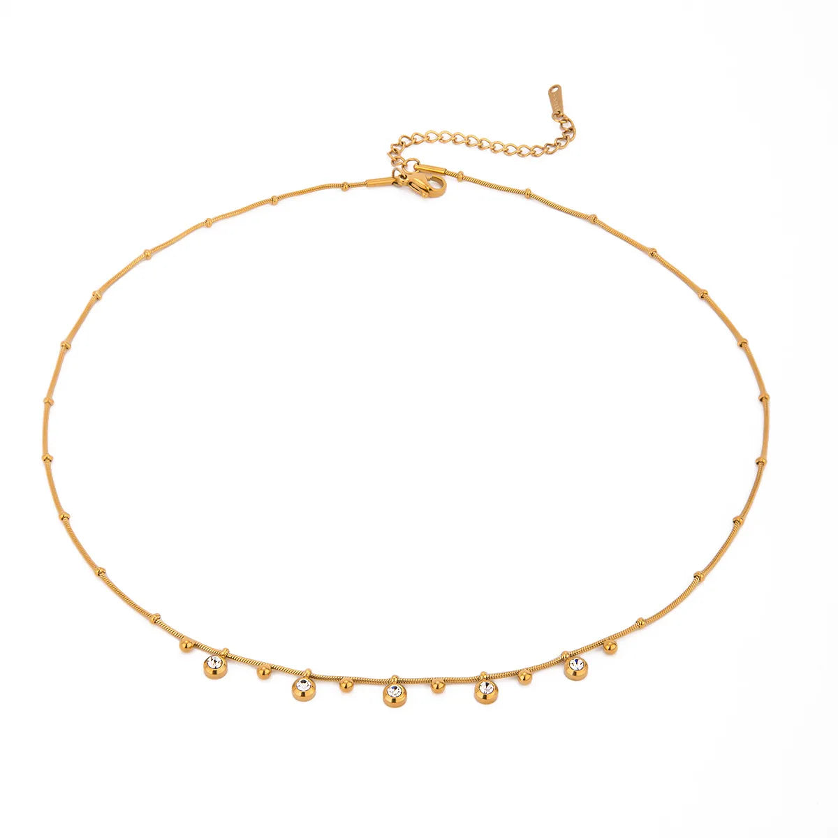 Waterproof Beaded CZ Necklace