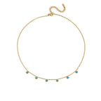 Waterproof Blue Stone Lariat Y-Necklace