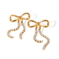 Waterproof Gold CZ Tassel Dangle Studs