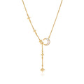 Waterproof Moon & Star Lariat Y-Necklace