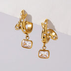 Waterproof Gold Ear Cuff & Dangle Earring