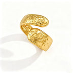 Waterproof Vintage Floral Open Ring