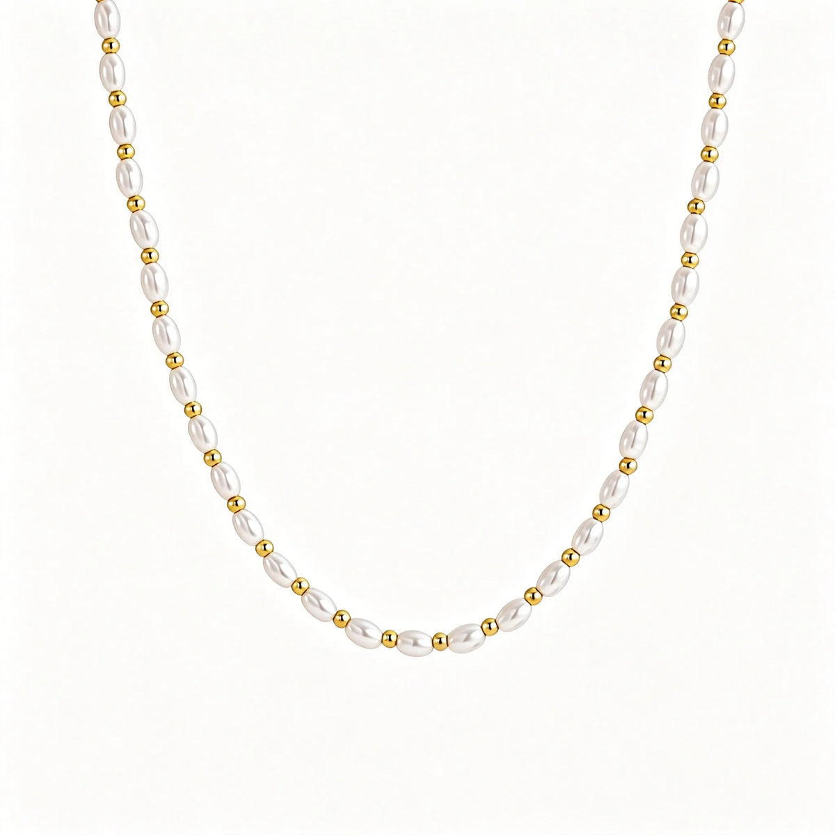 Waterproof Gold Pearl Layering Necklace