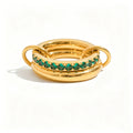 Waterproof Vintage Emerald Green CZ Ring