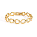 Waterproof Gold Link  Pave CZ Bracelet