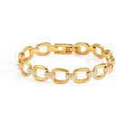 Waterproof Gold Link  Pave CZ Bracelet