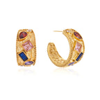 Waterproof Vintage CZ Hoop Earrings