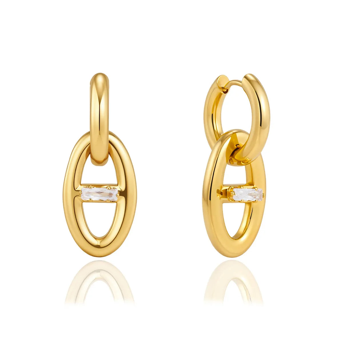 Waterproof Geometric CZ Drop Earrings