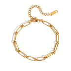 Waterproof Tennis & Paperclip Chain Bracelet