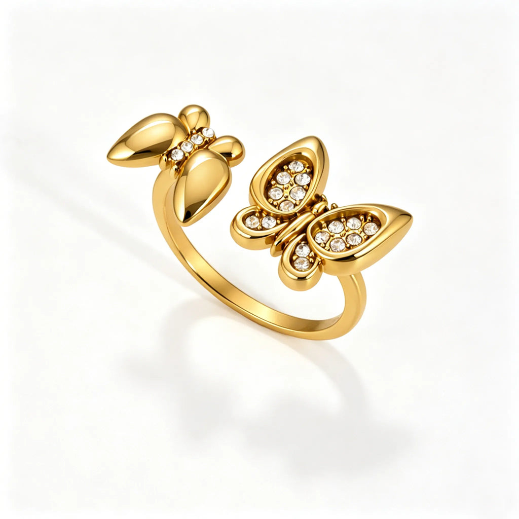 Waterproof Butterfly Open Ring