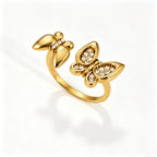 Waterproof Butterfly Open Ring