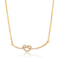 Waterproof Pavé CZ Knot Necklace