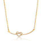 Waterproof Pavé CZ Knot Necklace