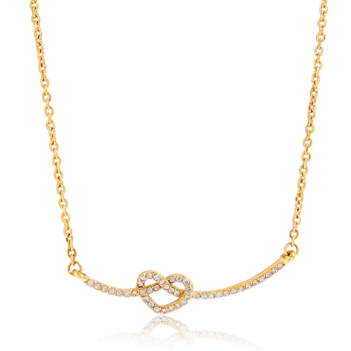 Waterproof Pavé CZ Knot Necklace