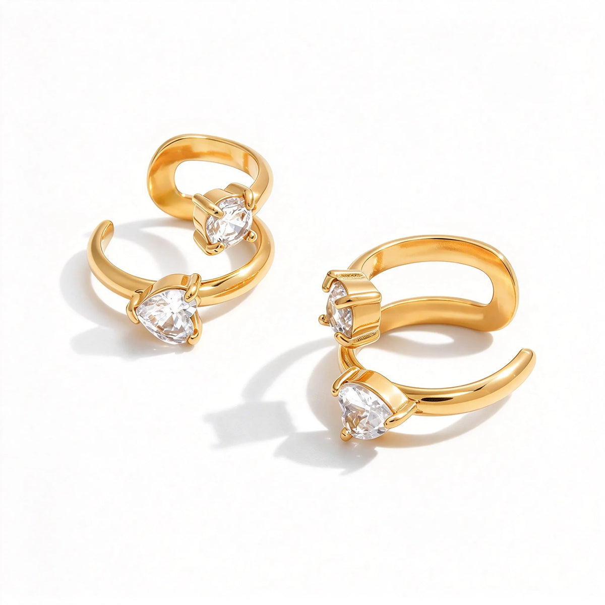 Waterproof Gold CZ Huggies & Ear Cuffs