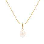 Waterproof Snake Chain Pearl Necklace