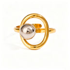 Waterproof Gold & Silver Ball Wrap Open Ring