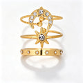 Waterproof 3-Pieces Celestial Stackable Rings