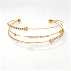 Waterproof CZ Open Tennis Cuff Bracelet