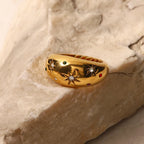 Waterproof Chunky Star Dome Ring
