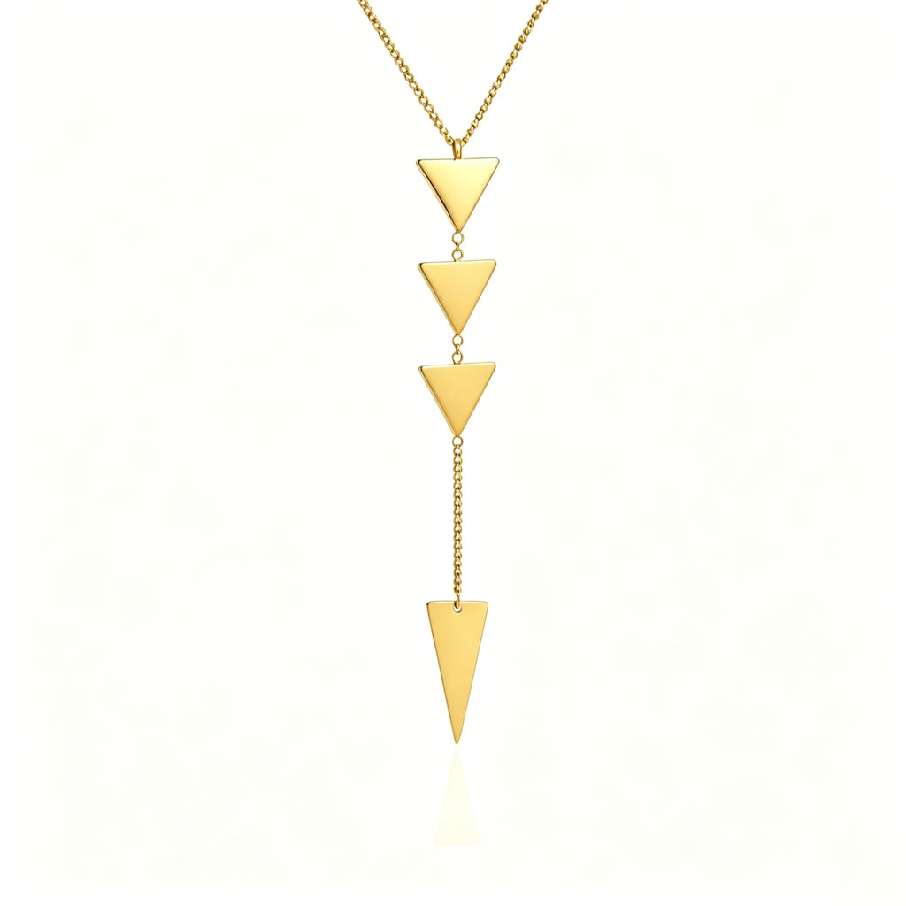 Waterproof Gold Geometric Modern Y-Necklace