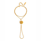 Boho Finger Ring Bracelet | Waterproof 18K Gold
