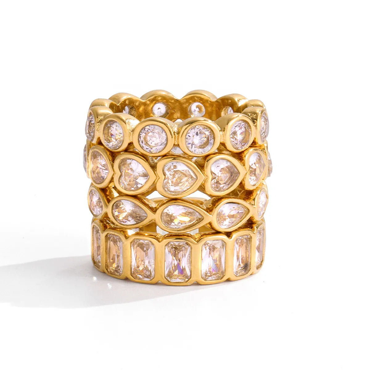 Waterproof Multi-Shape CZ Eternity Rings