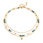 Waterproof Natural Stone Layered Necklace