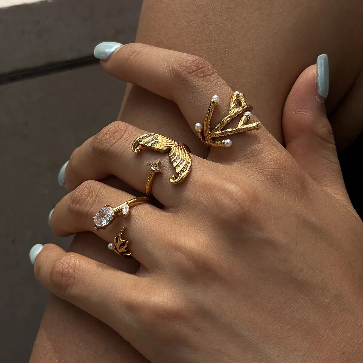 Ocean Adjustable Ring Set – Waterproof Stainless Steel