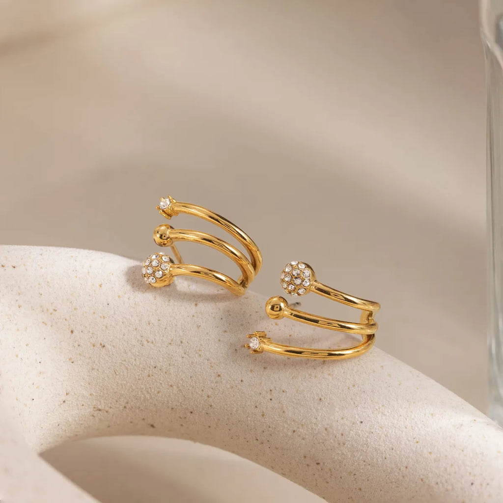 Waterproof Triple Hoop Earrings