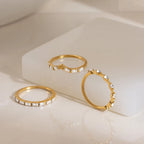 Waterproof 3-Piece CZ Stacking Ring Set