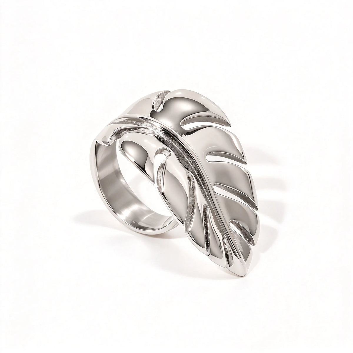 Waterproof Silver Chunky Open Bands Ring