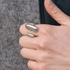 Waterproof Sculptural Pill Open Ring