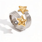 Waterproof Two-Tone Celestial Ring