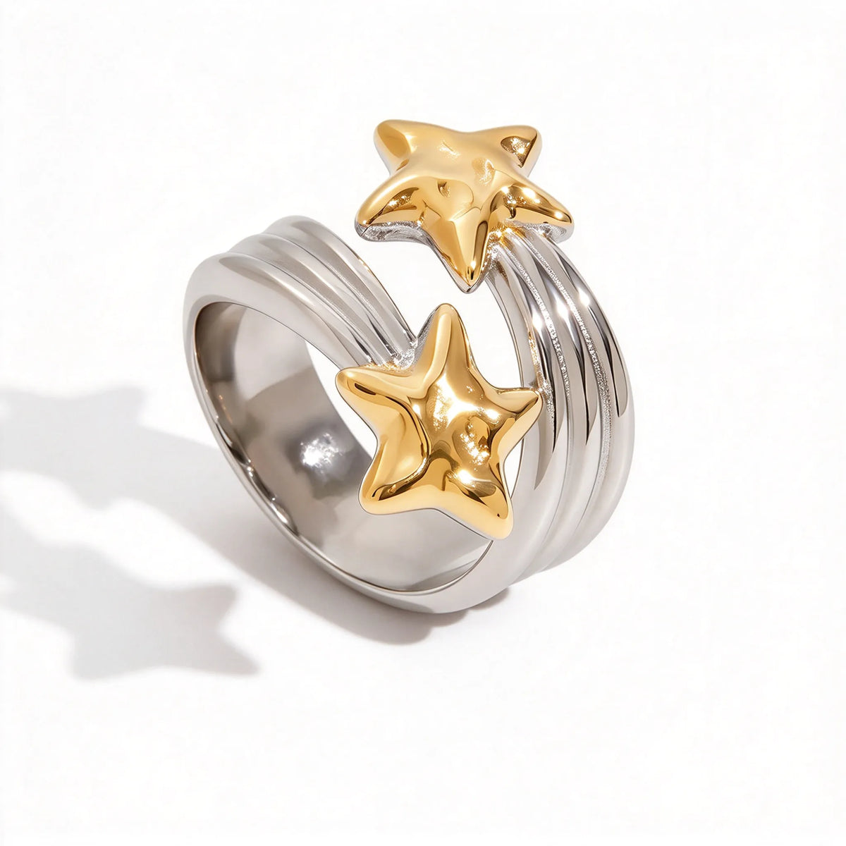 Waterproof Two-Tone Celestial Ring