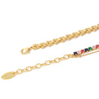 Rainbow CZ Asymmetric Tennis Bracelet – 18K Gold Plated