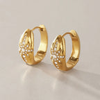Snowflake Star Huggie Hoop Earrings – Waterproof 18K Gold