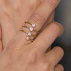 Waterproof Spiral CZ Stacked Open Ring