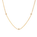 Bezel Zirconia Station Necklace – Waterproof 18K Gold