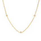 Bezel Zirconia Station Necklace – Waterproof 18K Gold