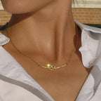 Waterproof Pavé CZ Knot Necklace